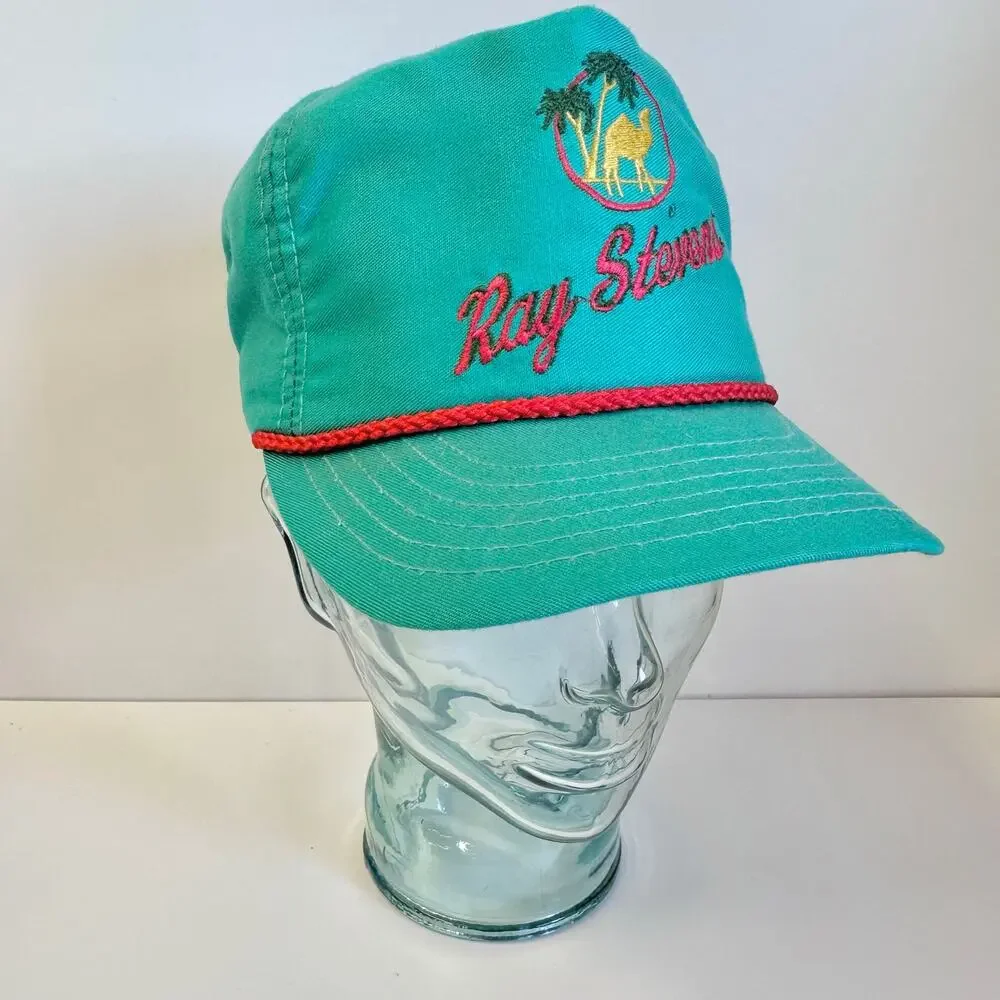 Ray Steven's Vintage 80s 90s turquoise snap back trucker hat‎ one size